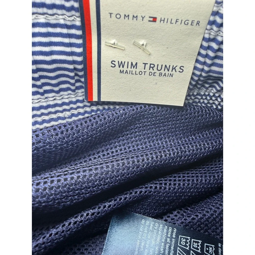 Tommy Hilfiger Swim Trunks Men XXL Navy Blue Mesh Lined Drawstring NWT